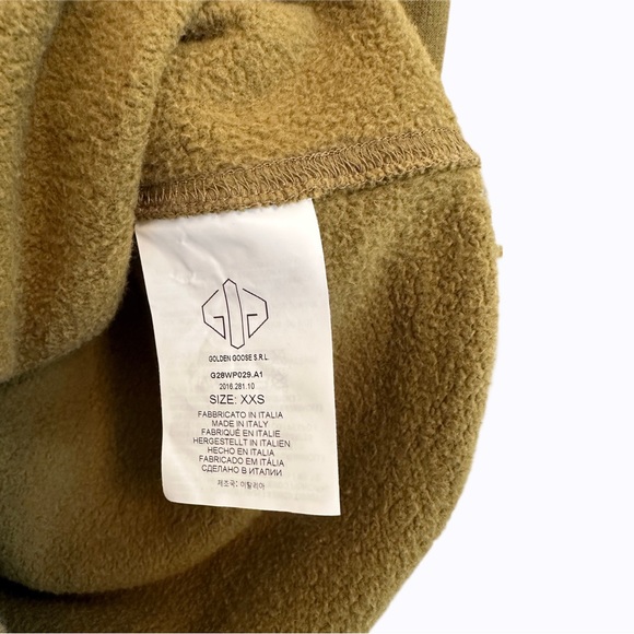 GOLDEN GOOSE Deluxe Brand Elise Oversized Sweatshirt in Musk (Mustard Green) XXS - Picture 9 of 15